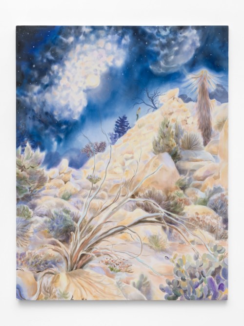 Michelle Blade, Winter Hike Near Covington Loop, 2024. Acrylic on poplin, 80 x 62 in (203 x 157 cm)