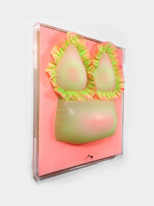 Francine Spiegel, Untitled, 2015. Latex, plexiglass, airbrush, collaboration with Judi Rosen, 32 x 28 x 2 in, 81 x 71 x 5 cm