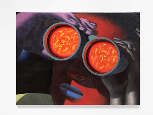 Jordan Kasey, Looking at the Sun from Very Far Away, 2024. Oil on canvas, 70 x 94 in (178 x 239 cm)