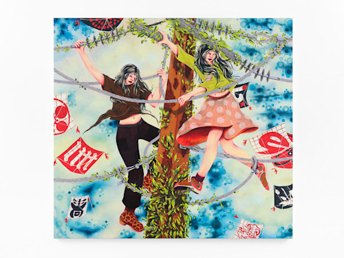 Zoe Blue M., Not Listening, 2024. Acrylic on canvas, 72 x 78 in (183 x 198 cm)