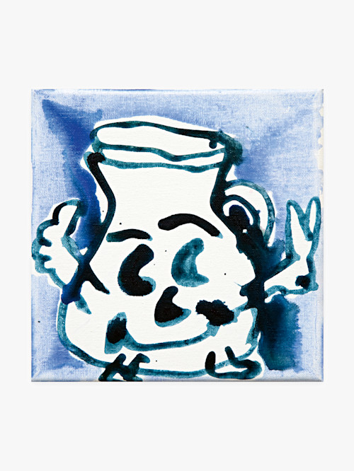 Katherine Bernhardt, Untitled, 2020. Acrylic and spray paint on canvas, 8 × 8 in (20 × 20 cm)