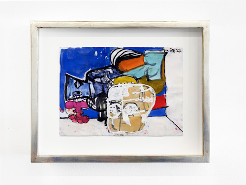 Eddie Martinez, Untitled, 2022. Marker, gouache, Sharpie and whiteout on paper, 5 x 7 in (13 x 18 cm)