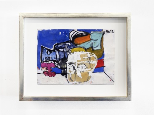 Eddie Martinez, Untitled, 2022. Marker, gouache, Sharpie and whiteout on paper, 5 x 7 in (13 x 18 cm)