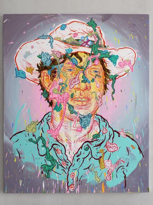 Taylor McKimens, Bubblegum Cowboy, 2011. Acrylic, flashe and acryla-gouache on canvas, 60 x 48 in, 153 x 122 cm