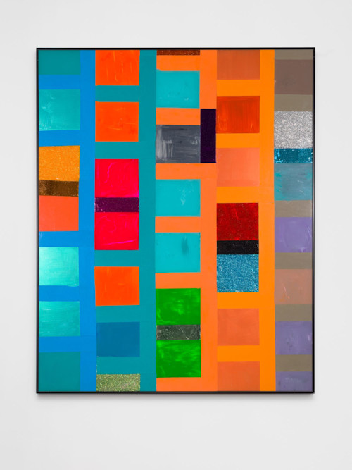 Brian Belott, 2016. Mixed media, reverse glass technique, 40 x 32 in, 102 x 81 cm