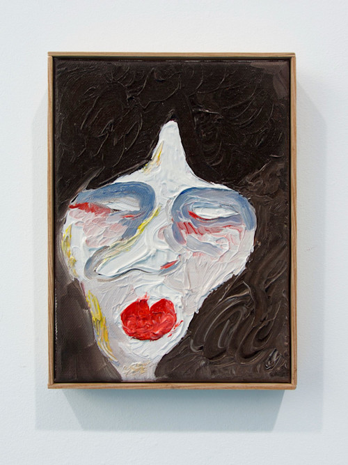 Constance Tenvik, Food Rejecting Reft of Sleep Stern and Wretched Wild Disturbed, 2017. Oil on canvas, 23 x 17 cm