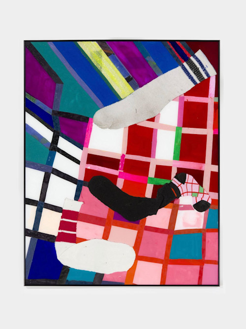 Brian Belott, Veronica, 2014. Mixed media on plexiglass, reverse glass technique, 40 x 32 in, 102 x 81 cm