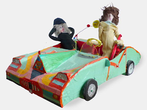 Misaki Kawai, I Love India Car with John & Paul. Mixed media, 24 x 15 x 14 in, 62 x 39 x 37 cm