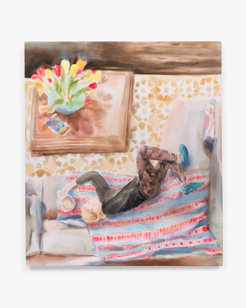 Michelle Blade, A Gesture of Memory, 2022. Acrylic and ink on poplin, 34 x 30 in (86 x 76 cm)