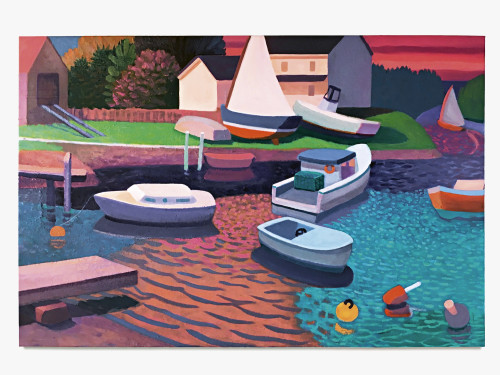 Daniel Heidkamp, Boat Yard, 2020. Oil on linen, 24 x 36 in (61 x 91 cm)