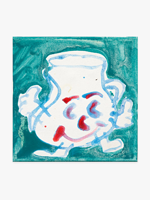 Katherine Bernhardt, Untitled, 2020. Acrylic and spray paint on canvas, 8 × 8 in (20 × 20 cm)