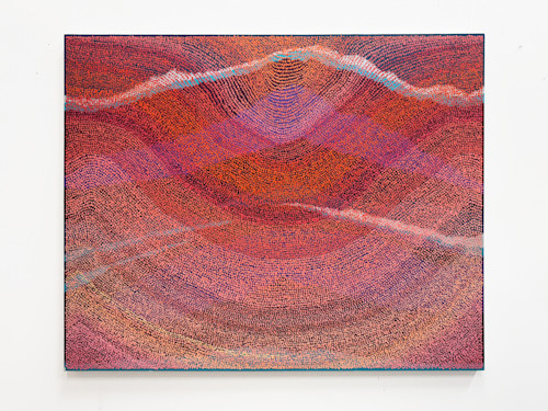 Jean Nagai, All Around Us, 2024. Acrylic, pumice on canvas, 48 x 60 in (122 x 152 cm)