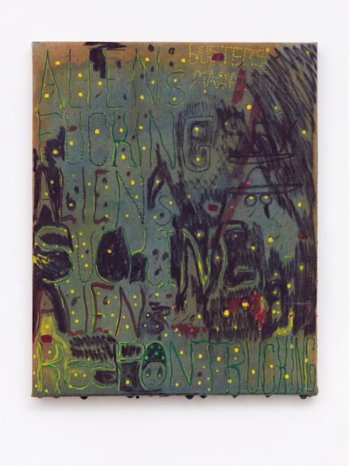 JPW3, Alien S, 2015. Wax, oil and sharpie on canvas, 20 x 16 in, 51 x 41 cm