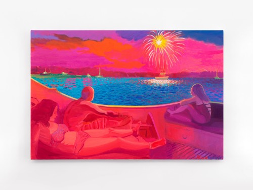 Daniel Heidkamp, Family Fireworks, 2018. Oil on linen, 24 x 36 in (61 x 91 cm)