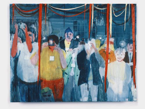 Jules de Balincourt, Third Eyed Optimists, 2006. Oil on panel, 14 x 18 in, 35 x 45 cm