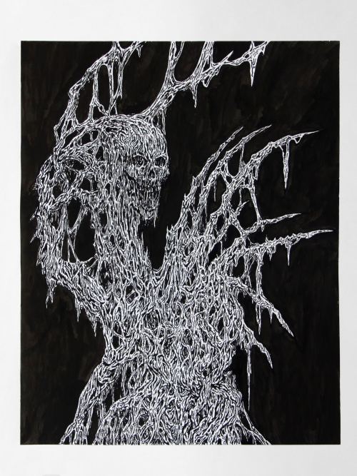 Mat Brinkman, Afterbirth Afterlife 4, 2013. Sumi ink on paper, 14 x 11 in, 36 x 28 cm