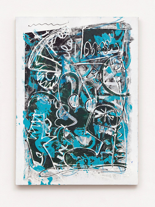 Sofia Leiby, Sympathy Arrangements, 2015. Acrylic and screenprinting ink on linen, 30 x 22 in, 76 x 56 cm