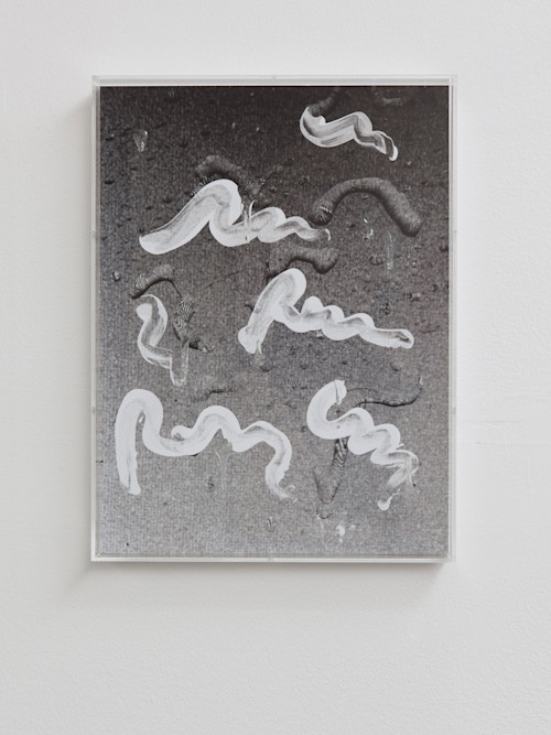 Sandra Vaka Olsen, Sunshield 1, 2014. Photograph, suncream on dibond in plexiglass frame, epoxy, 16 x 12 in, 40 x 30 cm