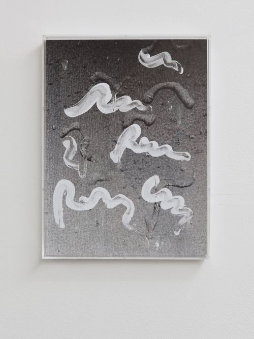 Sandra Vaka Olsen, Sunshield 1, 2014. Photograph, suncream on dibond in plexiglass frame, epoxy, 16 x 12 in, 40 x 30 cm