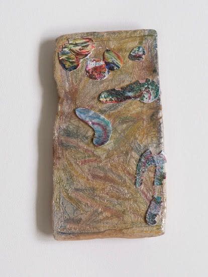 Samara Scott, Untitled, 2014. Styrofoam, toothpaste and stocking, 12 x 10 in, 30 x 25 cm
