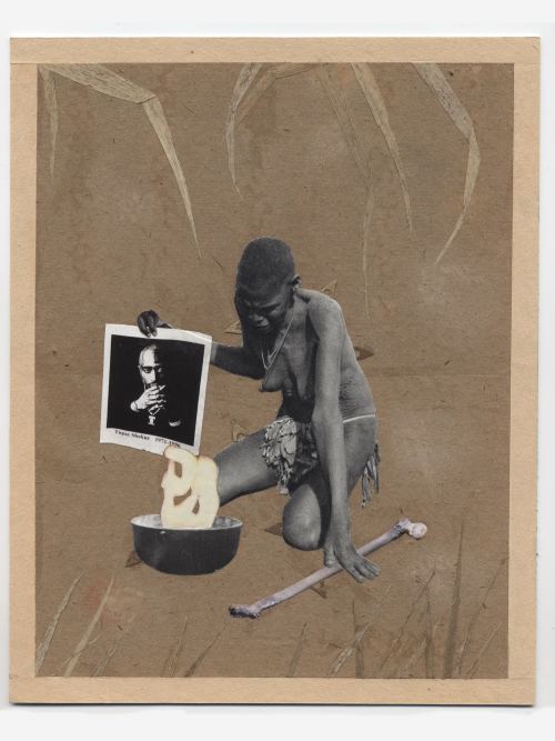 Stefan Danielsson, Resurrection Rite, 2004-2006. Collage and dried grass on paper in handmade frame, 9 x 7 in, 23 x 18 cm