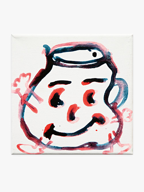 Katherine Bernhardt, Untitled, 2020. Acrylic and spray paint on canvas, 8 × 8 in (20 × 20 cm)