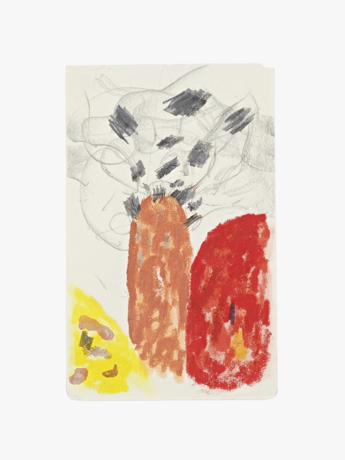 Alvaro Barrington, Two Fathers, 2019. Mixed media on paper, 8 × 5 in (20 × 13 cm)