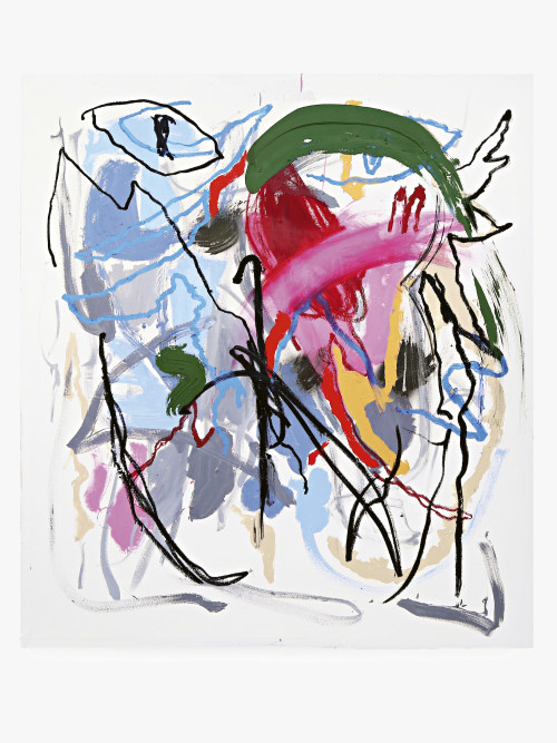Ammon Rost, Unconscious Rhythm, 2020. Oil, acrylic on canvas, 72 x 66 in (183 x 168 cm)