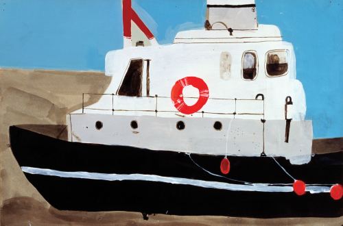 Eddie Martinez, Neo Ship, 2005. Enamel and acrylic on paper