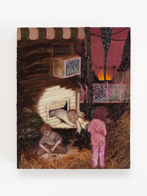 Veronica Fernandez, Locked Out, 2026. Oil on panel, 10 x 8 in (25 x 20 cm)