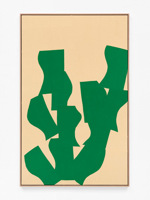 Ethan Cook, Family Tree, 2022. Hand woven cotton and linen, framed, 80 x 50 in (203 x 127 cm)