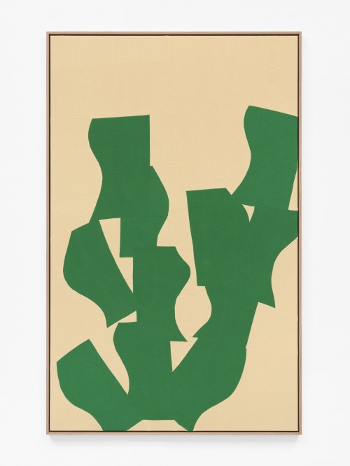Ethan Cook, Family Tree, 2022. Hand woven cotton and linen, framed, 80 x 50 in (203 x 127 cm)