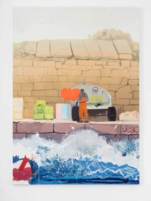 Daniel Heidkamp, Warp the Wharf, 2016. Oil on linen, 84 x 60 in, 213 x 152 cm