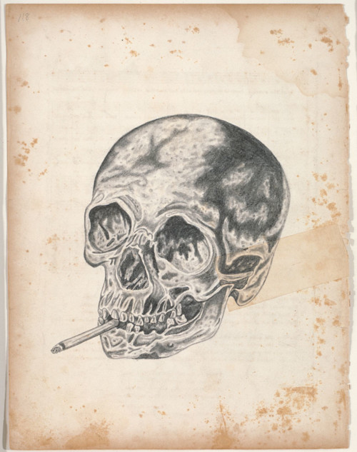Wes Lang, Still Smoking, 2006. Pencil on paper, 12 x 9 in, 30 x 23 cm
