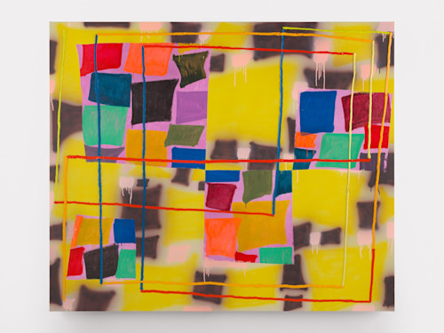 Trudy Benson, Circling Back, 2019. Acrylic and oil on canvas, 66 x 77 in, 168 x 196 cm