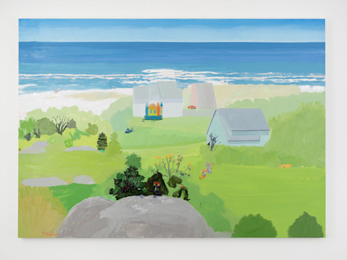 Daniel Heidkamp, Beach Housing Bubble, 2016. Oil on linen, 60 x 84 in, 152 x 213 cm