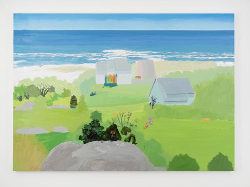 Daniel Heidkamp, Beach Housing Bubble, 2016. Oil on linen, 60 x 84 in, 152 x 213 cm