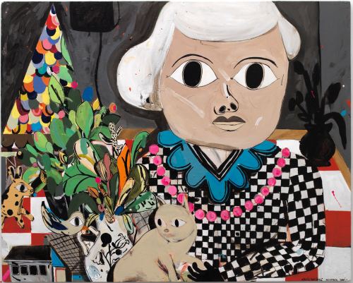 Eddie Martinez, The Great Stare Down, 2005. Acrylic on panel, 48 x 60 in, 122 x 152 cm