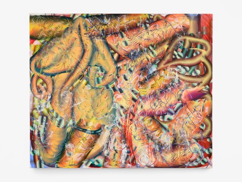 Lauren Quin, Bat’s Belly, 2021. Oil on canvas, 63 x 75 in (160 x 191 cm)