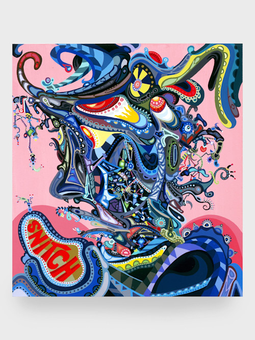 Erik Parker, Snitch, 2008. Acrylic on canvas , 20 x 18 in, 51 x 46 cm