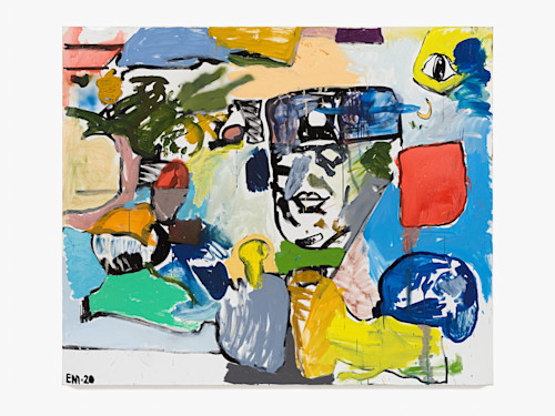 Eddie Martinez, Open Ocean Mind, 2020. Acrylic, oil and spray paint on canvas, 60 x 72 in (152 x 183 cm)
