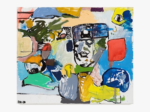 Eddie Martinez, Open Ocean Mind, 2020. Acrylic, oil and spray paint on canvas, 60 x 72 in (152 x 183 cm)