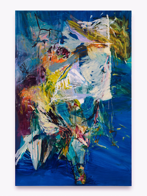 Tianyue Zhong, Walking Bare - 赤身行走, 2025. Oil on linen, 86 x 57 in (218 x 145 cm)
