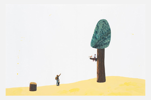 Misaki Kawai, My Pet Cock, 2005. Collage, ink and gouache on paper, 16 x 24 in, 40 x 61 cm