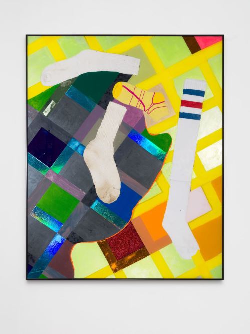 Brian Belott, 2016. Mixed media, reverse glass technique, 40 x 32 in, 102 x 81 cm