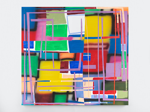 Trudy Benson, Violet Cut, 2018. Acrylic and oil on canvas, 61 x 66 in, 155 x 168 cm