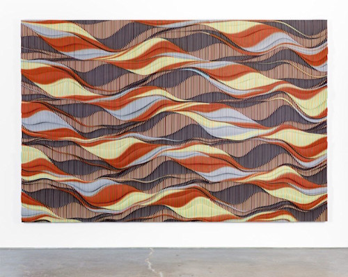 Ara Peterson, Untitled, 2015. Acrylic on wood, 94 x 143 x 3 in, 239 x 363 x 8 cm