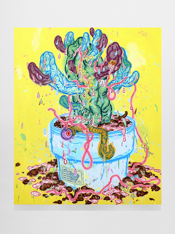 Acrylic, flashe and acryla-gouache on canvas, 54 x 45 in, 137 x 114 cm