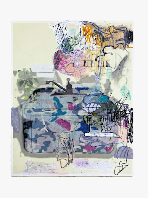 Rafael Delacruz, DishPig 4, 2020. Inkjet, pastel, graphite, on cardstock paper, 11 x 8 in (28 x 20 cm)