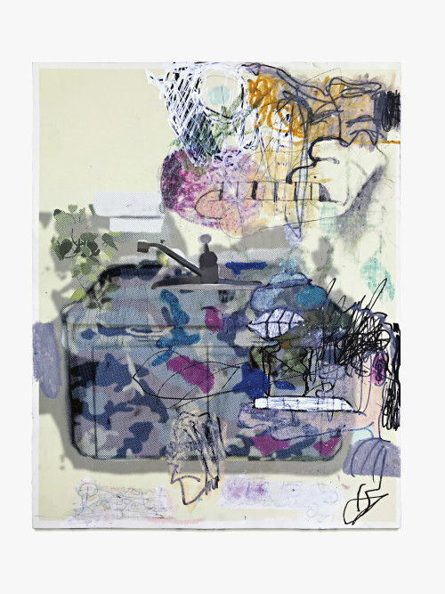Rafael Delacruz, DishPig 4, 2020. Inkjet, pastel, graphite, on cardstock paper, 11 x 8 in (28 x 20 cm)